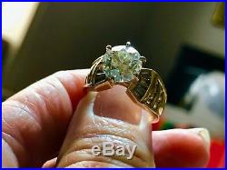 Old European 3.75 diamond 14 KT. SET Of 2 Gold Baguettes Perfect & Platinum Ring