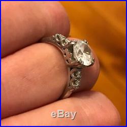 Old European 3.75 diamond 14 KT. SET Of 2 Gold Baguettes Perfect & Platinum Ring