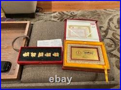 Olympic 2008 Mascot Gold Card Beijing Commemorative card & Pin set 999 gold foil