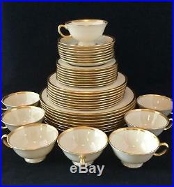 PERFECT 40 Piece LENOX TUXEDO J-33 Gold Backstamp 8 FIVE Piece Place Settings