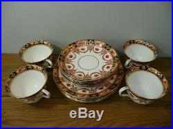 PERFECT ROYAL ALBERT Tea Cups Trios Plates DEVON Crown China Gold Gilt IMARI Set