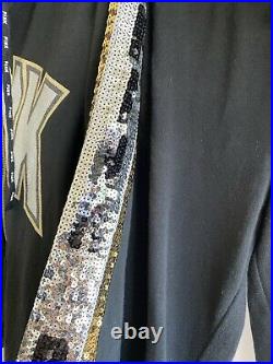 PINK Victoria's Secret VS Black Silver Gold Bling Perfect Set Sweatshirt Pants M