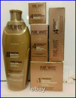 PURE WHITE GOLD GLOWING LOTION 400ml, Fade serum, Tube Cream, BSC & SOAP 5pcs Set