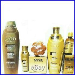 PURE WHITE GOLD GLOWING LOTION 400ml, serum 50ml, Showergel, Oil & SOAP 5pcs Set
