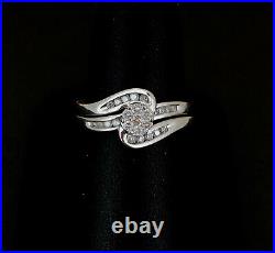 (Pa2) 9ct White Gold Diamond 0.33ct Perfect Fit Bridal Set 3.9gms Size N