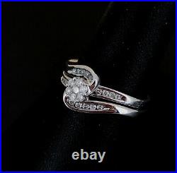 (Pa2) 9ct White Gold Diamond 0.33ct Perfect Fit Bridal Set 3.9gms Size N