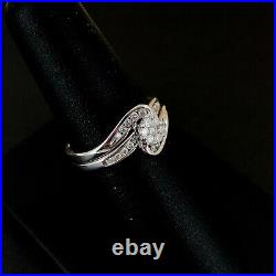 (Pa2) 9ct White Gold Diamond 0.33ct Perfect Fit Bridal Set 3.9gms Size N