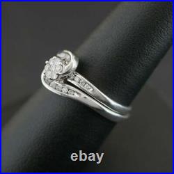 (Pa2) 9ct White Gold Diamond 0.33ct Perfect Fit Bridal Set 4.4gms Size L