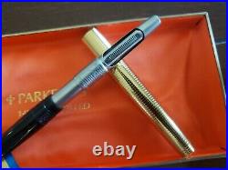 Parker 75 l4k G. F. Fountain Pen and Pencil Set in original box. Perfect