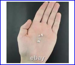 Pave Set Bright 0.30CT Moissanites In Pure 10K White Gold Cushion Men's Earrings