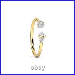 Pave Set Excellent Round Cut Moissanite With Pure 10K Yellow Gold Unique Band