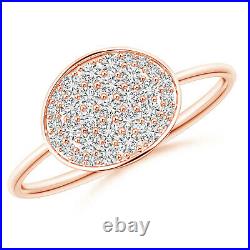 Pave-Set HSI2 Lab Created Diamond Oval Cluster Ring in 14k Rose Gold Size 7