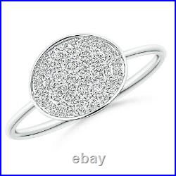 Pave-Set HSI2 Lab Created Diamond Oval Cluster Ring in 14k White Gold Size 7.5