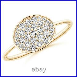 Pave-Set HSI2 Lab Created Diamond Oval Cluster Ring in 14k Yellow Gold Size 10