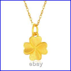 Pendant 999 Pure Gold Clover Necklace Lucky New Clavicle Set Chain Necklace