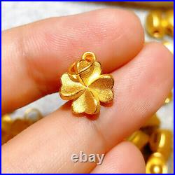 Pendant 999 Pure Gold Clover Necklace Lucky New Clavicle Set Chain Necklace