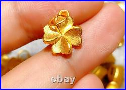 Pendant 999 Pure Gold Clover Necklace Lucky New Clavicle Set Chain Necklace