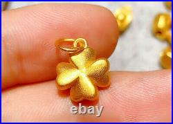 Pendant 999 Pure Gold Clover Necklace Lucky New Clavicle Set Chain Necklace