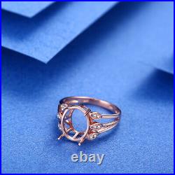 Perfect 18K Rose Gold Natural Diamonds Wedding Ring 11x9mm Oval Mount Setting