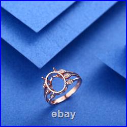 Perfect 18K Rose Gold Natural Diamonds Wedding Ring 11x9mm Oval Mount Setting