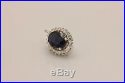 Perfect 18k Gold Diamond And Sapphire Decorated Earring And Ring Set