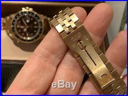 Perfect 1986 Rolex 16758 GMT Master 18k Gold Nipple dial Box & Papers. Full Set