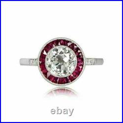 Perfect Art Deco Vintage Wedding Ring 2 Ct Simulated Diamond 14K White Gold Over