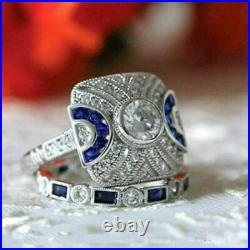 Perfect Bridal Set Engagement & Wedding Ring 1.89 Ct Diamond 14K White Gold Over