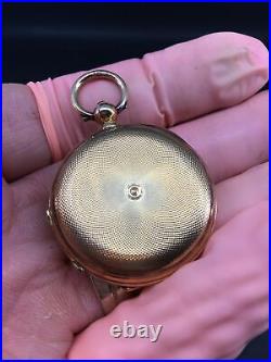 Perfect & Co Geneve High Grade Solid 14k Gold Back Wind/set Pocket Watch. Ladies