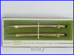 Perfect Cross vintage 1975 PEPSI 12kt 1/20 gold filled pen & pencil set USA lot