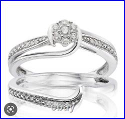 Perfect Fit 9ct White Gold 0.15ct Total Diamond Bridal Set Bn Size I