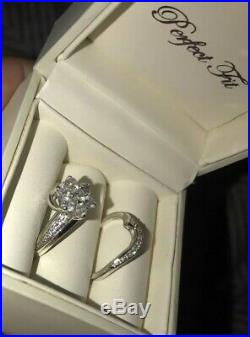 Perfect Fit Flower Bridal Set 9ct Gold 1 Carat Diamond Engagement Ring Set