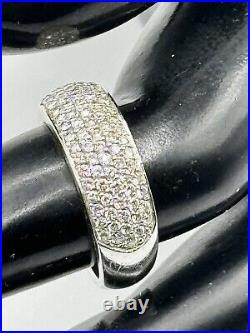 Perfect Set Of Diamond Pavé Ring And Earrings On Solid 18k White Gold