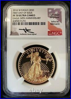 Perfect Set of (4) 2016 W Proof Gold Eagles NGC PF70 Ultra Cameo ENN Coins #SE