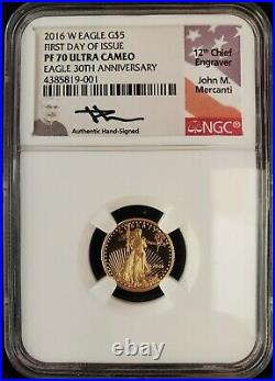 Perfect Set of (4) 2016 W Proof Gold Eagles NGC PF70 Ultra Cameo ENN Coins #SE