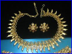 Perfect Vintage Francois (coro) Gold Tone Necklace Bracelet Earrings Parure Set