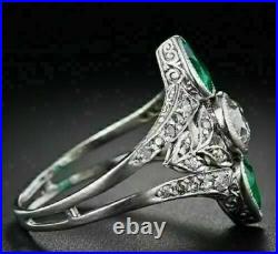 Perfect Vintage Style Wedding Ring 14K White Gold Plated 2 Ct Simulated Diamond
