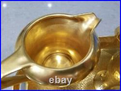 Perfect antique Pickard coffee/tea condiment set with tray. Heavy 24k gold