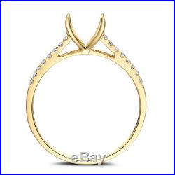 PerfectWomen's Semi Mount Ring Prong Setting Round 7-8mm Solid 10K Yellow Gold