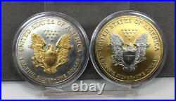 Platinum and Gold Highlighted American Silver Eagle Dollars 15 Coin Set