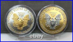 Platinum and Gold Highlighted American Silver Eagle Dollars 15 Coin Set