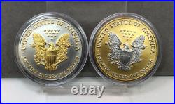 Platinum and Gold Highlighted American Silver Eagle Dollars 15 Coin Set