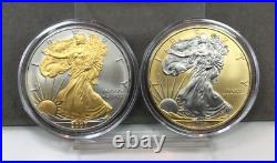 Platinum and Gold Highlighted American Silver Eagle Dollars 15 Coin Set