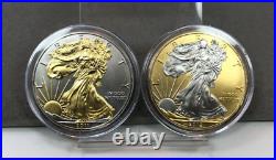 Platinum and Gold Highlighted American Silver Eagle Dollars 15 Coin Set