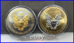 Platinum and Gold Highlighted American Silver Eagle Dollars 15 Coin Set