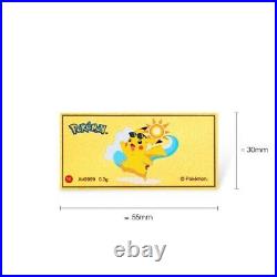 Pokémon Pikachu 999 Pure Gold Bars Set of 3 0.3g Chinese Lunar New Year