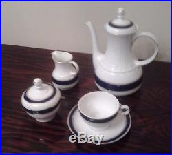 Porcelain Set for 12 Perfect condition, royal blue and gold