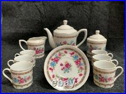 Porcelain Tea Set Gold Trimmed, Beautiful Floral Pattern Perfect Condition