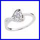 Prong Set 0.45CT Round Cut Moissanites In Pure 10K White Gold Heart Design Band