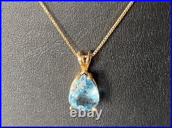 Prong Set Blue Topaz Necklace In 14k Yellow Gold Perfect For Any Occasion